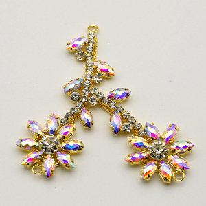 Shaka Crystal Brooch Corsage Elegant Crystal Gemstone Brooch Appliques - 副本