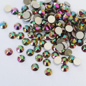 Best quality flat back non hot fix crystal ab nail rhinestones