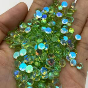 New Color Lt Peridot Aurora SS3-SS30 Flat Back Non Hotfix Crystals