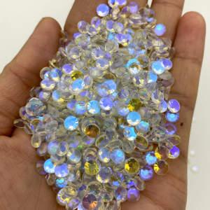 White Aurora SS3-SS30 Flat Back Crystal Nail Crystals