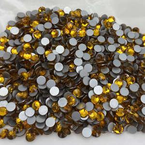 Amber SS10-SS30 Wholesale High Quality Stone Glass Non Hot Fix Flatback Nail Art Crystal Rhinestone