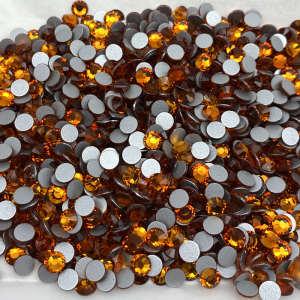 Tangerine SS10-SS30 Super Glitter Rhinestones Non HotFix FlatBack Glass Nail Art Rhinestones