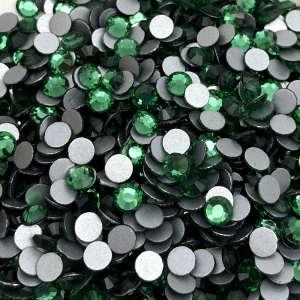 Green Turmaline SS10-SS30 Round Crystal Stone AB Color Glass Rhinestone Flat Back Non Hotfix Rhinestone for Nail Art Garment Making