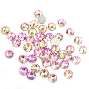 Air gold line pink SS3-SS30 Flat Back Glass Rhinestones Non Hotfix Rhinestones Nail Crystal 