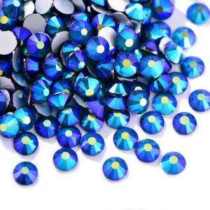 Emerald AB SS3-SS30 Factory Hot Selling Crystal AB Rhinestones  Non Hotfix Flatback Rhinestone Bulk For Nail Art Garment