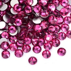 Fuchsia SS3-SS30 Hot Selling Product Glass Crystal Flatback Non Hotfix Rhinestone For Nail Art Decorations