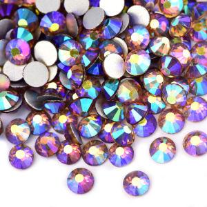 Lt.col.topaz AB SS3-SS30 non hot fix flatback glass rhinestone nail decoration crystal flat back rhinestones