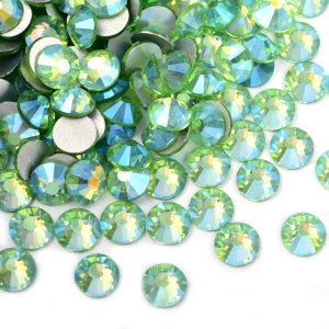 Lt.peridot AB SS3-SS30 High Quality non Hot fix Rhinestone Grade Flat Back Round AB Crystal Rhinestones For dresses 