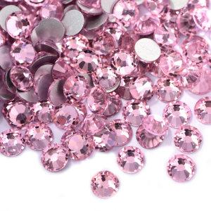 Lt pink SS3-SS30​Honor of crystal Newest Design Crystal Ab Crafts Nail Art Non Hot Fix Crystal Flat Back Rhinestones