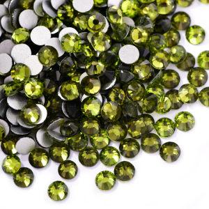 Olive SS3-SS30 Flat Back  Non Hotfix Sticker Glue Round Rhinestones for Decoration Bikini Garment ​