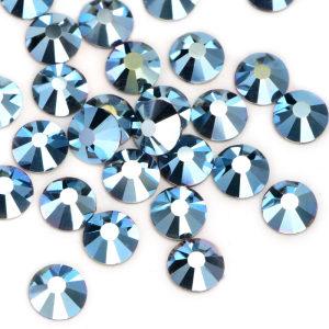 Sky blue metal SS3-SS30 flat back crystals rhinestone non hotfix crystal For garment