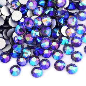 Tanzanite AB SS3-SS30 Best Quality Crystal AB Flat Back non Hot Fix Stras Nail Rhinestones Crystal