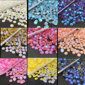 16 Cut Facets Flat Back MI Colors Glass Crystal Glue On Crystal Stones Non Hot Fix Rhinestones 