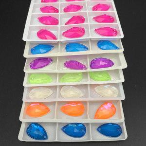 Drop EN Colors Rhinestones Flat Back Sew On Stone With 2 Holes Used For Garment Shoes Bags Clothing