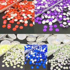 8+8 Cut Facets EN Colors Flat Back Glass Non Hotfix Crystal Rhinestones For Costumes Decoration