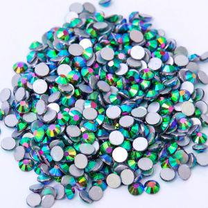 2024 New Color Sparkly Peacock Green Non Hot Fix Nail Art Glass Crystal Rhinestone For Dance Leotard