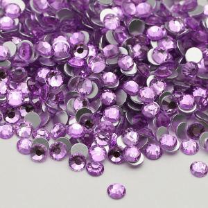 2024 New Color Lilac Round Crystal Stone AB Color Glass Rhinestone Flat Back Non Hotfix Glass Rhinestone 