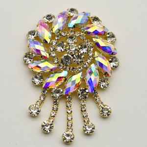 Colorful Glass Crystal Rhinestone Brooches Corsage Appliques For Costumes