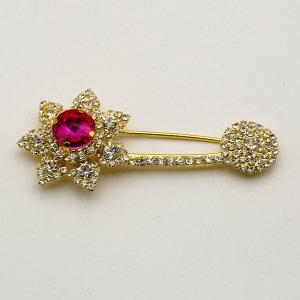 35*85mm Crystal AB Glass Rhinestone Brooch Pins Corsage Gold Strass Appliques Crystal Brooches For Women Decoration