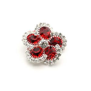 Hot Sale Ladies Flower Shape Rhinestone Jewelry Button Cover Snap For Garment Decoration