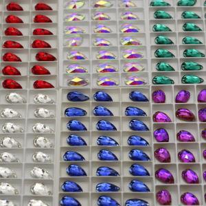 Manufacture Wholesale Crystal Flat Back Sew On Rhinestone Navette Shaped Glass Stones for DIY Clothing