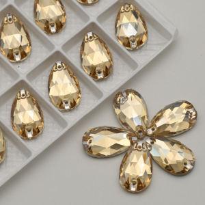 Teardrop Golden Shadow Crystal K9 Glass Sew On Rhinestone Fancy Stones Strass For Wedding Dress Decoration