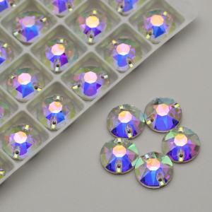 8+8 Round Crystal AB K9 Crystal Stones Glass Strass Sew On Flatback Rhinestones For Wedding Decoration