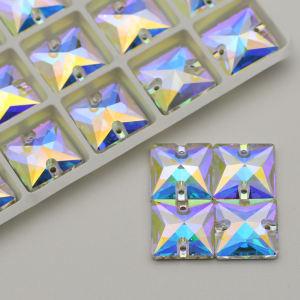 Square Crystal AB K9 Crystal Stones Glass Strass Sew On Flatback Crystal Rhinestones For Wedding Dress