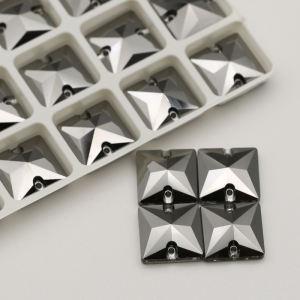 Square Jet metallic silver K9 Sew On Crystal Flat Back Rhinestone K9 Crystal Glass Beads For Garment Clothes Accessories