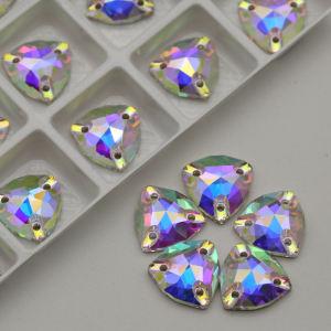 Trilliant Crystal AB Sew on Flat Colorful Glass Buttons High Quality K9 Crystal Flatback Loose Rhinestones