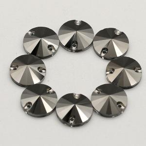 Rivoli Hematite Hight Quality Flat Back Sew On Stone Beads Glass Rhinestones For Prom Dress