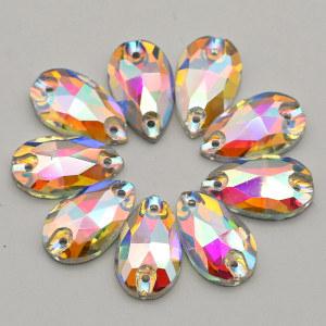 Teardrop Crystal AB Rhinestone Silver Back Flat Back Rhinestones Sew on Crystal Rhinestones 