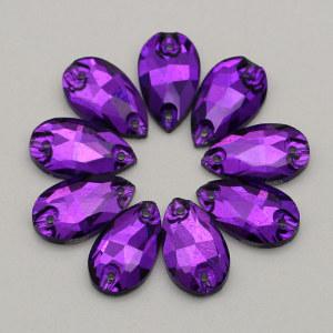 Teardrop Dark Amethyst Rhinestone Silver Back Flat Back Non Hotfix Glass Crystal Sew On Rhinestones