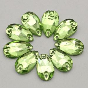 Teardrop Peridot Glass Beads Flatback Faces Rhinestone Crystal Crystal AB For DIY Garment Fashion Wedding Dress