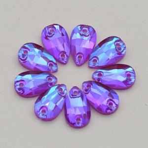 Teardrop Neon AB Colors Flat Back Sewing Crystal Strass Craft Sew On Rhinestone For Clothing Decoration