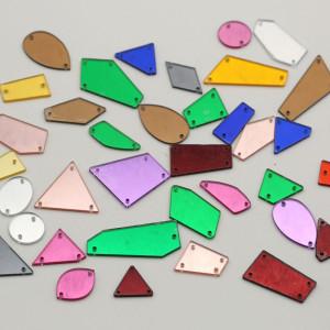 Acrylic Non Hot Fix Mixed Shape Rhinestones Mirror Sew On Stones