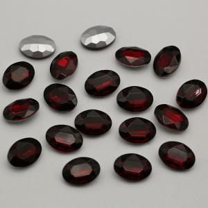 Oval Dark Siam Glass Crystal Beads For Jewelry Making Loose Pointed Back Crystal Rhinestone Fancy Stone