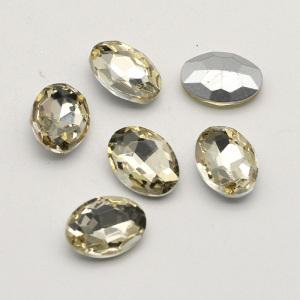 Oval Jonquil Crystal Rhinestones Faceted Point Back Glass Stone Beads For Jewelry Making Accessories