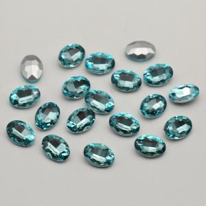 Oval Aquamarine Point Back Crystal Fancy Stones For Garment Loose Beads Factory Direct