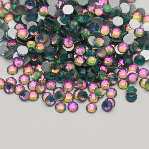 Crystal Sea Green Rhinestones Non Hot Fix Round Glitter Crystal Strass Flatback Nail Art Crystals