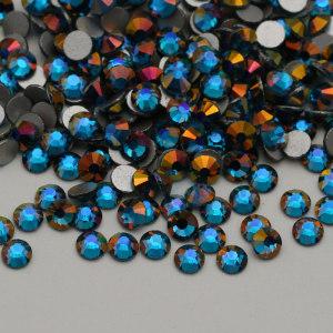  Peacock Blue Light High Quality Glass Flatback Rhinestone Crystals Wholesale